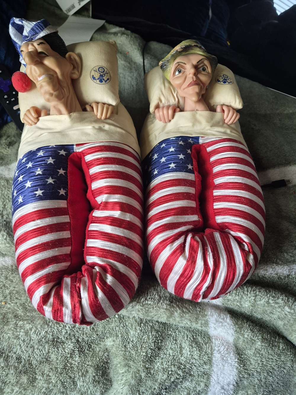 Patriotic Novelty Doll Pair with American Flag Pants